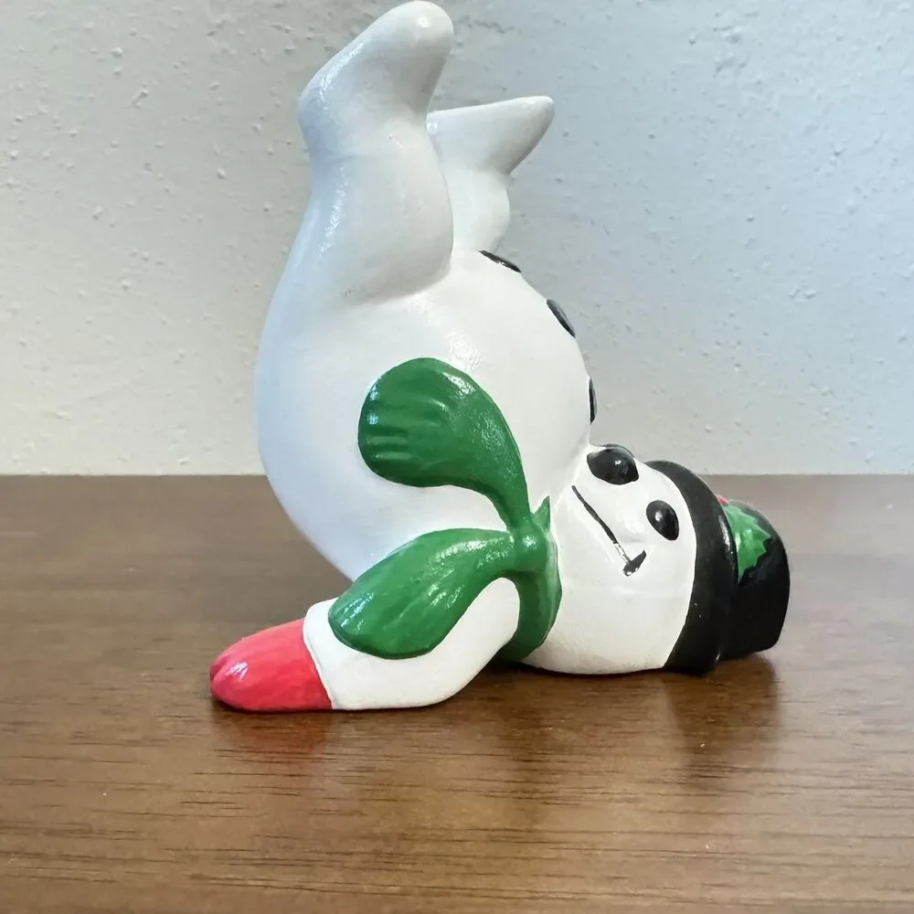 Vintage Arnels Ceramic Tumbling Snowmen Set Of 4 - 1987 Mold